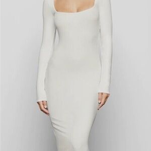 SKIMS Cream Long Sleeve Dress